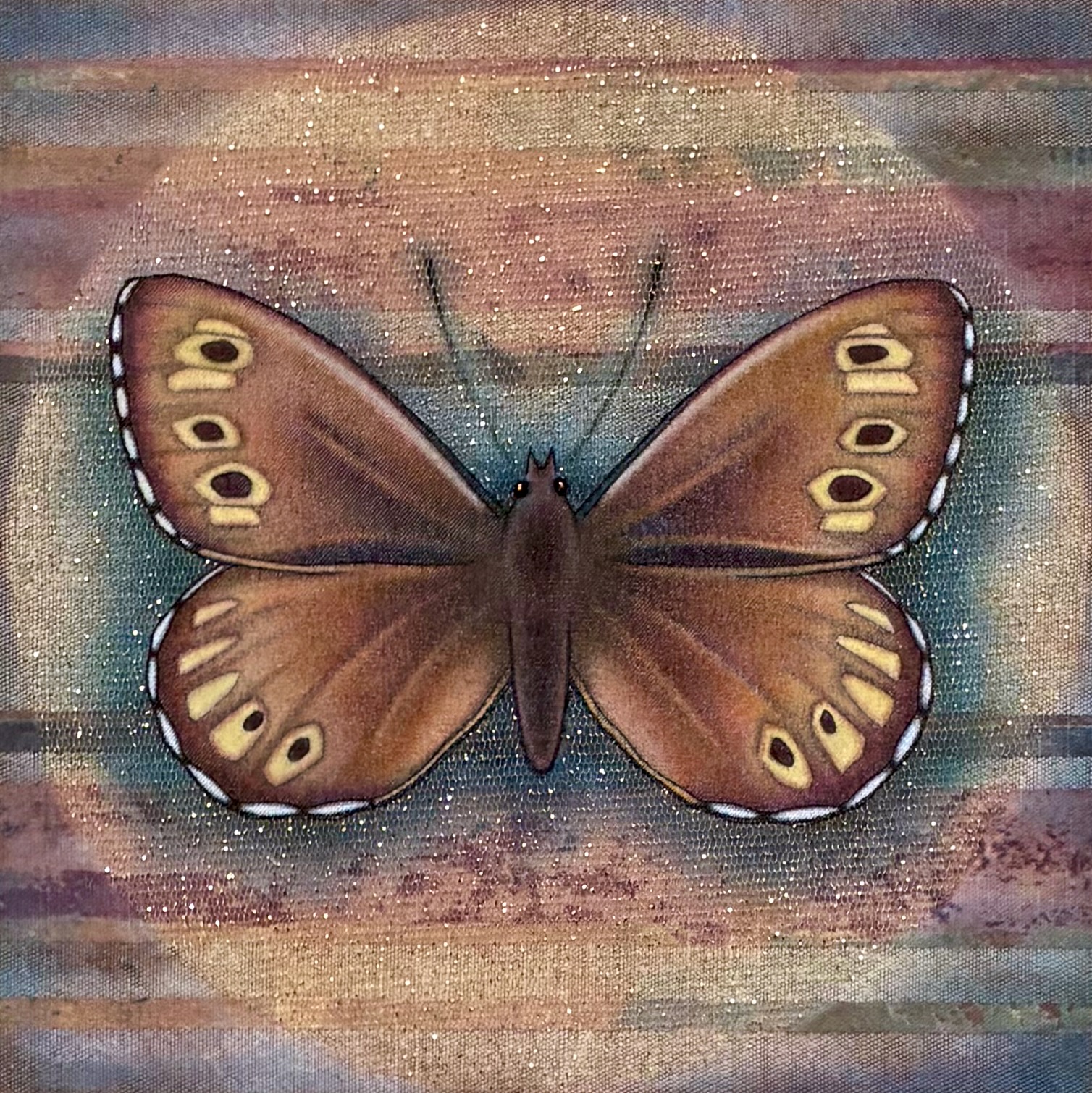 Jutta arctic butterfly textile art collage